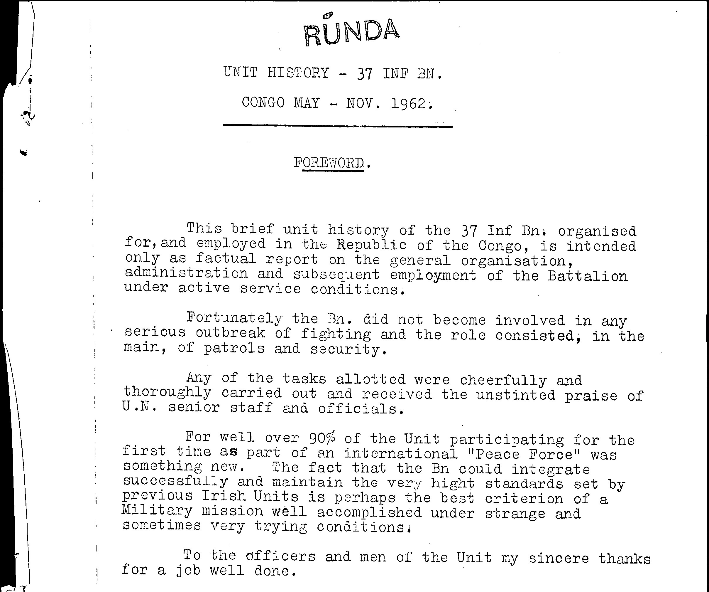 37 Inf Bn Congo