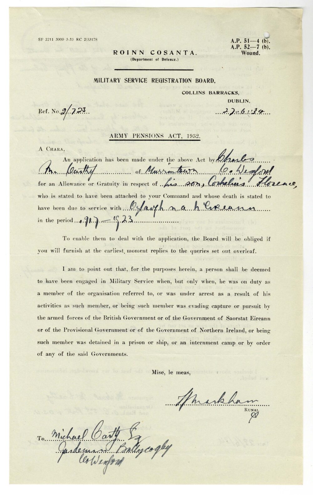 2 RB723 Cornelius Florence Mc Carthy 5