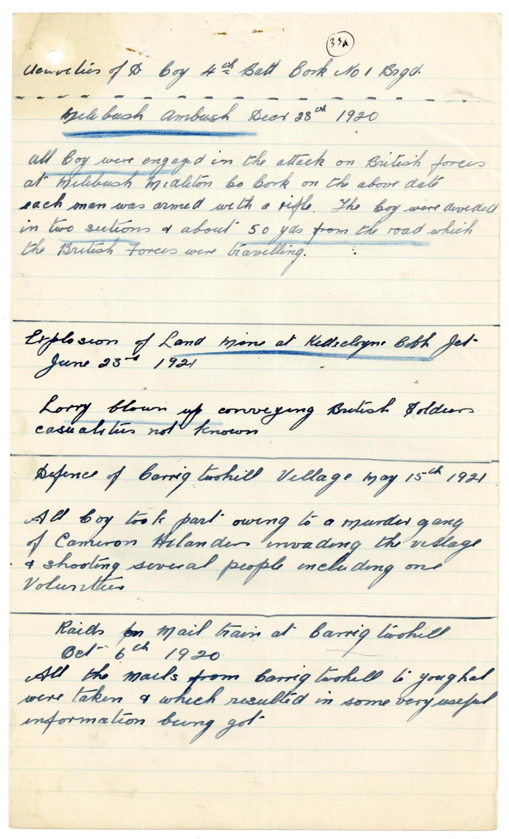 A1 4 4 Battalion 1 Cork Brigade