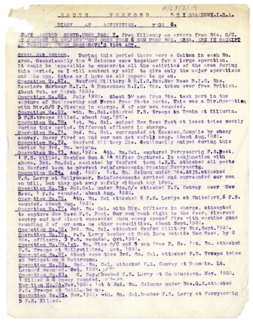 A65 2 South Wexford Brigade 18