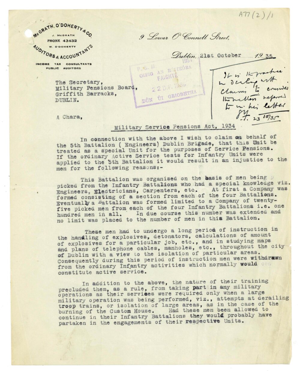 A77 2 5 Battalion Dublin Brigade1