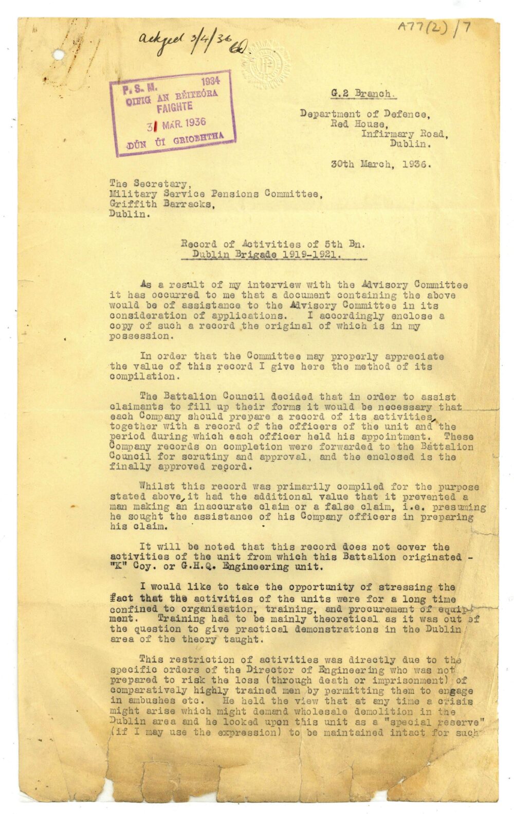 A77 2 5 Battalion Dublin Brigade Archer1