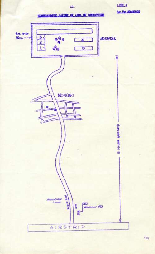 Layout of Area of Operations – Manono Hospital