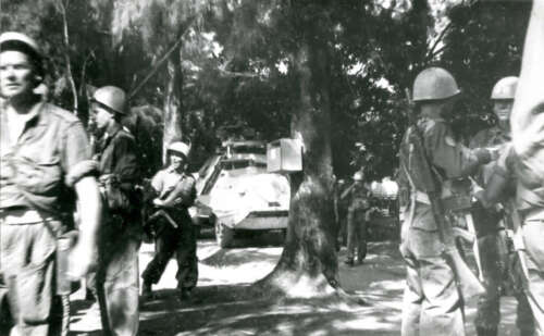 Some members of 'B' Company tasked with relieving 'A' Company in Jadotville.