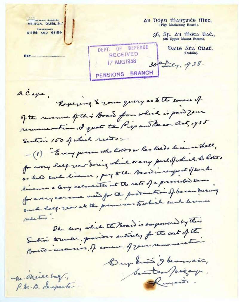 34 D1370 Michael O Neill Pigs Marketing Board